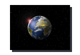 Artist conception of bright source occultation by Earth
